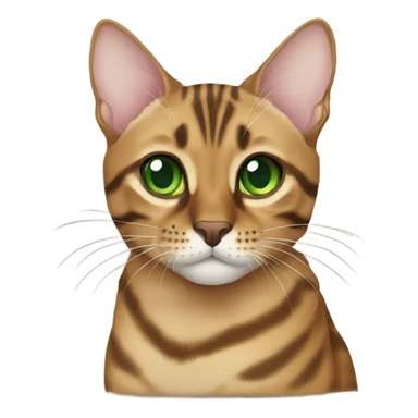 light brown bengal cat with green eyes sticker