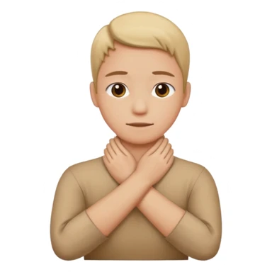 person holding neck crossed hands   sticker