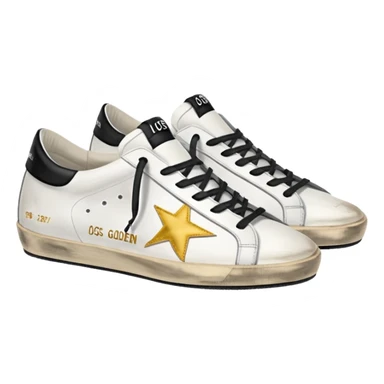 A golden goose shoe sneaker white with black heel sticker