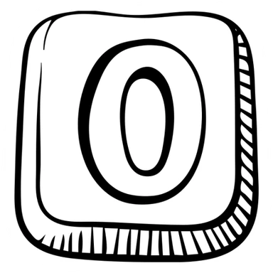 Number 0 keycap, keyboard button with the digit zero sticker