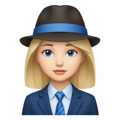 womwn with hat and blue ties sticker
