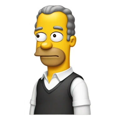 Homer Simpson with a low taper fade sticker