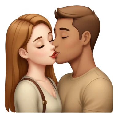Girl kissing guy sticker