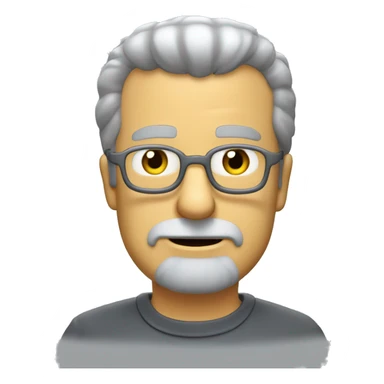 generate image of me with short grey cut hair, without mustache and a shadow of gray beard  in the style of Matt Groening, creator of the Simpsons cartoons sticker