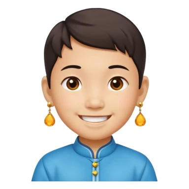 zesty short chinese kid with earings sticker