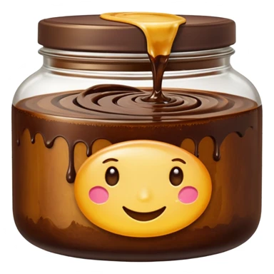 open jar or shallow tin containing thick, glossy dark brown to black paste with smooth slightly swirled surface, dense oily texture with subtle amber highlights, no spatula, no bubbles, no extras, just open container and visible soap, soft lighting, subtle shadows, emoji scale sticker