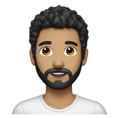 boy with brown eyes big nose black hair and black beard and white boty sticker