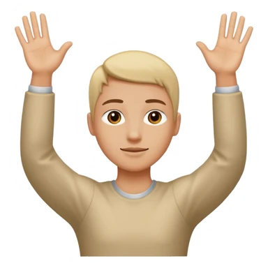 Una persona levantando los brazos y que en el brazo derecho tenga un 6 y en el otro un 7 sticker