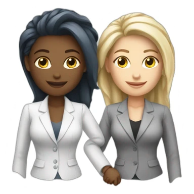 two white business women with different hair colors shaking hands sticker