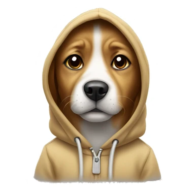 cute dog wearing a hoodie sticker