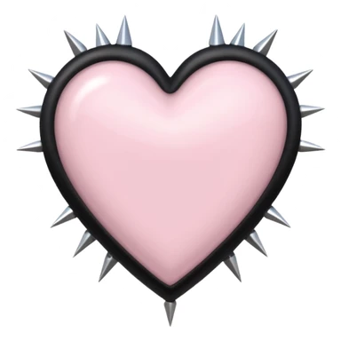 Light pink heart with black leather straps with silver spikes sticker