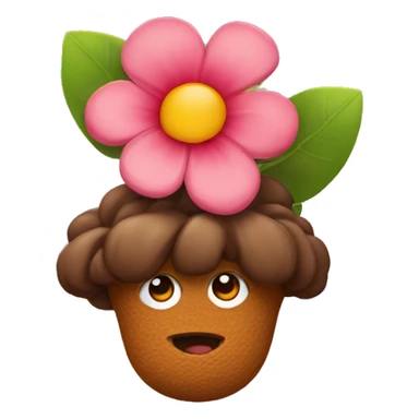 poo with flowe sticker