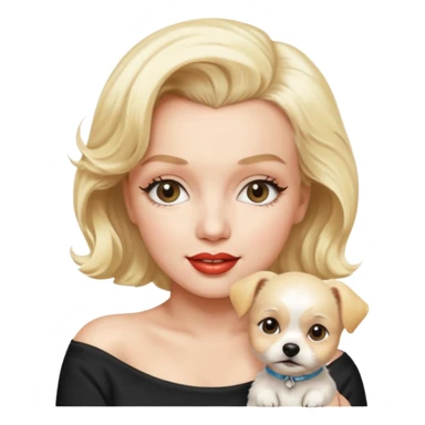 Marilyn Monroe, with dog sticker