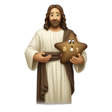jesus holding a fart emoji sticker