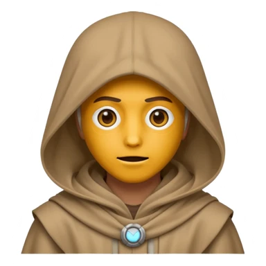 Jedi wearing hood emoji eyes covered sticker