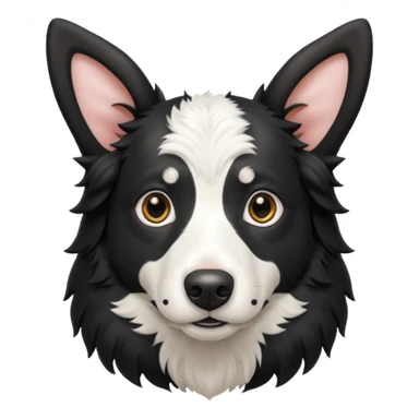 A black and white border collie has cow's horns. sticker