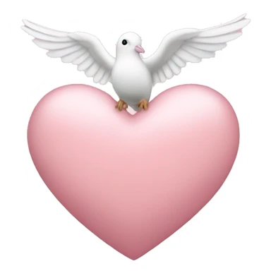 Light pink heart surrounded with dove bird sticker