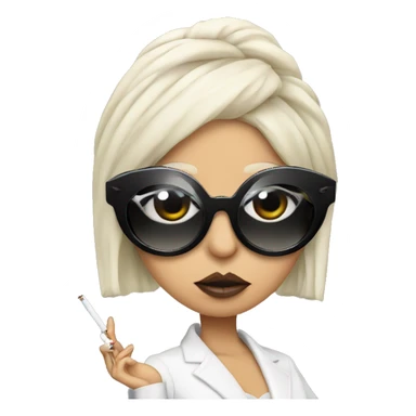 Lady Gaga with cigarette glasses sticker