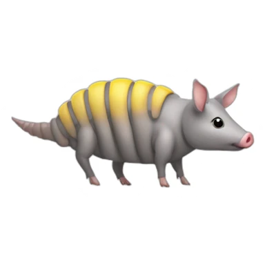 Gray pig armadillo cow centipede insect with yellow duck face sticker