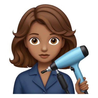 generate a girl with brown hair while curling it sticker