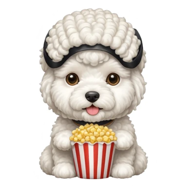 white bichon frise face with popcorn hair sticker