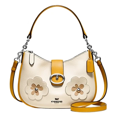 Coach Women's Hadley Mini Crossbody Bag in Pebbled Leather all white beige
 sticker