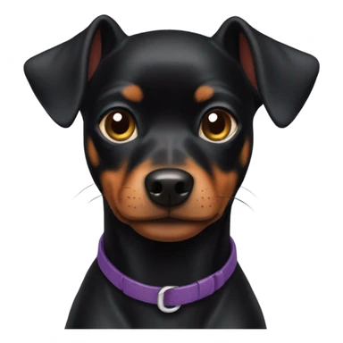 fully black mini pinscher dog  sticker