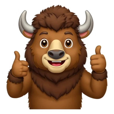Funny bison showing thumbs up sticker