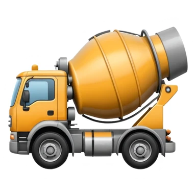 Illustrate a cement mixer truck with a rotating drum on the back. sticker