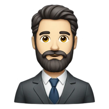 dark-haired French real estate agent with a big beard who dresses classy sticker