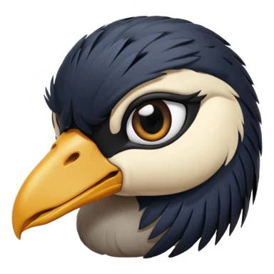 goose head that is emo with swoop of bangs over one eye sticker