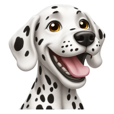 Dalmatian dog laughing emoji  sticker