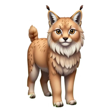 Collage of exotic animals: a lynx with striking eyes, and a fluffy alpaca standing in a lush meadow. The lynx gazes intently while the alpaca looks calm and curious. Surrounded by vibrant plants and flowers. Transparent background for a lively, colorful scene. sticker