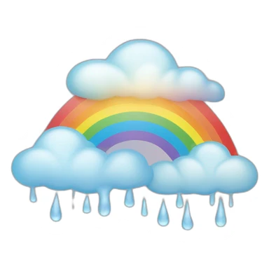 Rainbow and raining cloud sticker