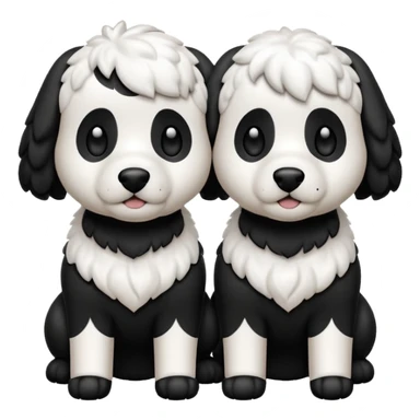 Un caniche blanco y otro caniche negro,los dos separados Y que sean caniches sticker