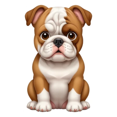 cute bulldog sitting front view sticker