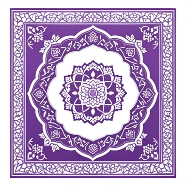 islamic Muslim prayer mat purple with blossom sticker