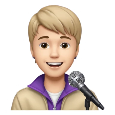Justin Bieber singing on stage sticker