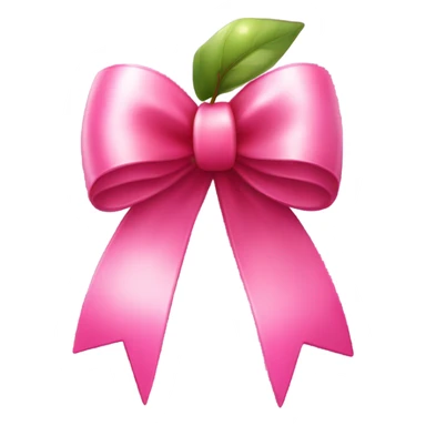 Long Pink bow with cherries hanging from it sticker