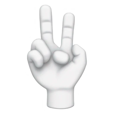 Hand make letter L with index and middle finger up sticker
