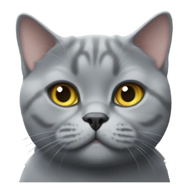 plain grey british shorthair cat  sticker