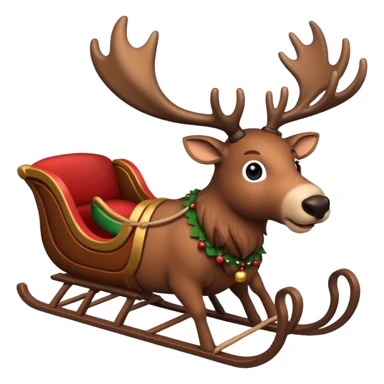 reindeer with sleigh sticker