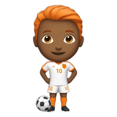 Soccer player in tangerine and orange kit sticker