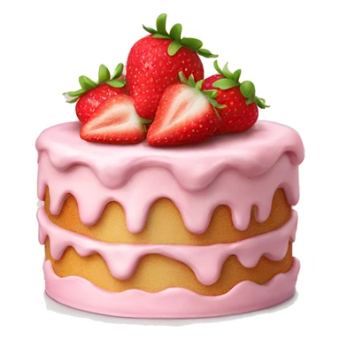 Pink strawberries and cream birthday cake  sticker