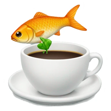 poisson avec un café vert sticker