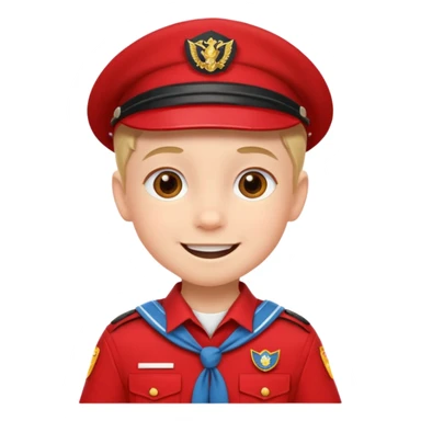 red uniform wearing scout kid sticker