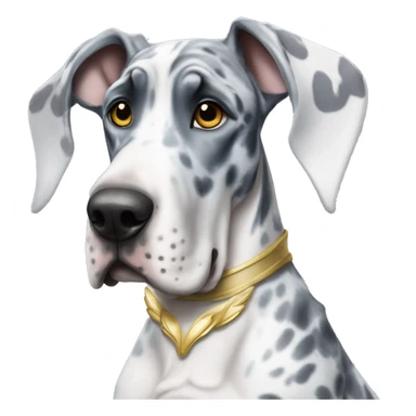 Blue Merle Great Dane wearing a angel costume  sticker