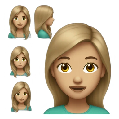 woman grading light brown hair, blue-green eyes sticker