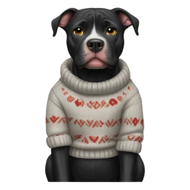 Black Pitbull wearing a sweater sticker