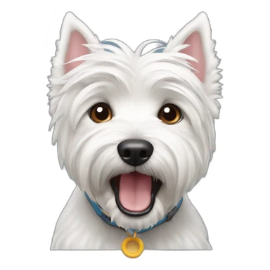Perro westie con la lengua fuera sticker